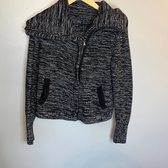 American Eagle Knit Cowl Neck Zip Up Sweater - Size Small Petite - Picture 1 of 4
